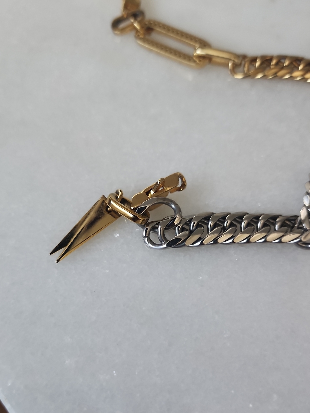 Artizan Joyeria Gold and Silver Women’s Chain Bracelets - Classic Two-Tone Style - Picture 3 of 7